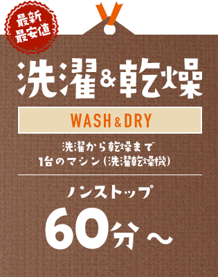 【最新最安値】洗濯＆乾燥：洗濯から乾燥まで1台のマシン（洗濯乾燥機）｜ノンストップ 50分～